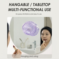 Ventilateur de table portable électrique transparent réglable en bois, rechargeable, décoratif, avec LED, idéal pour l'été