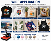 Presse à chaud numérique 40x60 110V 220V haute pression pour sublimation, machine d'impression de t-shirts avec plateau coulissant en option