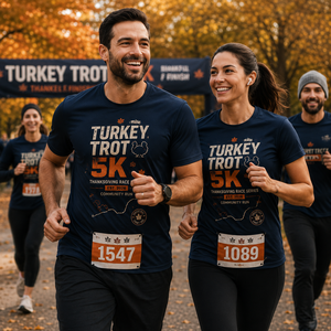 Turkey Trot 5K <b>Shirt</b> Thanksgiving Running Event Custom Race Apparel Community <b>Fun</b> Run - Product Image 1