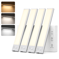 Lumière LED ultra-mince rechargeable avec détecteur de mouvement pour sous-meuble, placard, sous-étagère, comptoir – 20cm, 40cm, 60cm