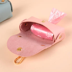 무료 엠보싱 로고 가죽 개 똥 가방 홀더 디스펜서 가죽 끈 - Product Image 4