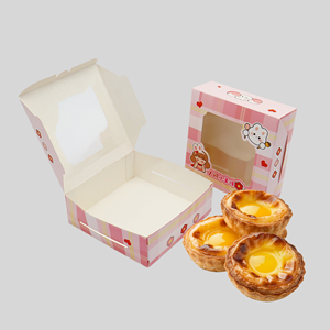 Boîte de papier en carton blanc d'expédition rose à impression double face personnalisée pour l'emballage de gâteaux biscuits beignets - Product Image 4