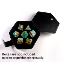Jeu de dés personnalisé du MDN Donjons et dragons RPG polyédriques 7 pièces dés en résine verte SharpEdge SidesLiquid Pattern D6 D20 Dice Set