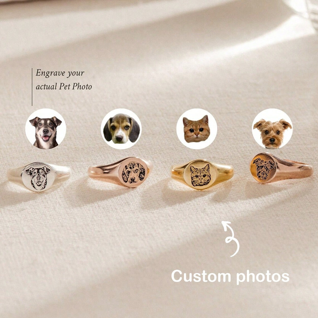 DropShipping Custom Stainless Steel Engraving Pet Rings with CE Certification for Dog or cat Lovers  Father's Day  Gift