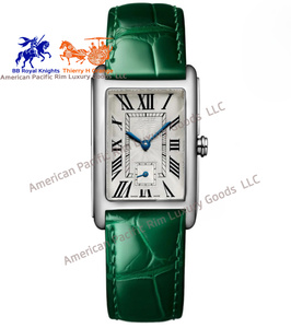 Womens <b>Rectangular</b> Dial Quartz <b>Watch</b> with Sub Dial and Croc Embossed Leather Strap for Formal and Everyday Wear Longinesing - Product Image 5