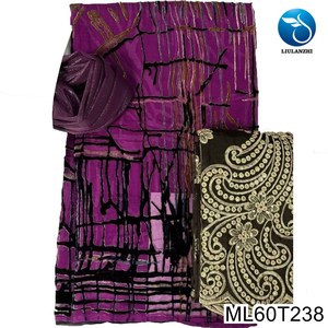 Beautifical vải ren Châu Phi 2024 New Arrival Nigeria bắt chước vải lụa + Net ren Phụ Nữ Headband 7.65 mét ml60t224 - Product Image 6