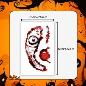 Autocollants Visage Halloween <span class=keywords><strong>Tatouage</strong></span> Temporaire Maquillage Visage Sang Cicatrice Clown Araignée Fantôme <span class=keywords><strong>Chauve</strong></span>-<span class=keywords><strong>Souris</strong></span> Citrouille <span class=keywords><strong>Tatouage</strong></span> Imperméable pour Visage Cou - Product Image 5