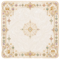 Tapis de jeu de Mahjong Royal Fantasy Élégant, motif Couronne Dorée, Cœur, Clé, Pierre Précieuse, en Caoutchouc Durable Antidérapant, avec Sac Cadeau de Luxe