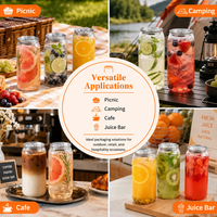 Transparante PET-plastic drankenblikje 500ml, food grade, met makkelijk openbare aluminium deksels, geschikt voor ijskoffie, frisdrank en thee