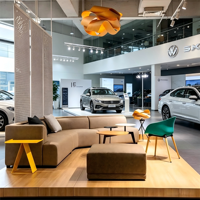 Ensemble de canapé trois places de luxe avec table basse en cuir et coussins en éponge pour salon de beauté, magasin de vêtements, espace de réception