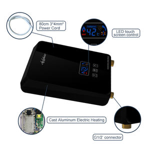 Calentador de Agua Eléctrico Instantáneo de Lujo con Accesorios de Cobre, Control por WiFi, Pantalla LED, Diseño Moderno para Baño - Product Image 6