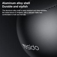 Enceinte sans fil miniature en alliage d'aluminium Yesido YSW33 3W, durable et élégante, gadgets mobiles intelligents, enceinte portable sans fil miniature