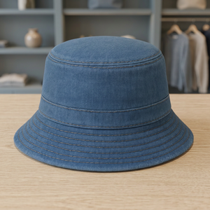 Chapeau Bob en Denim Signature Broderie Personnalisée de Haute Qualité Thaïlande - Product Image 4