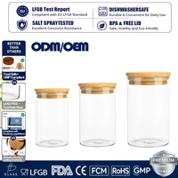 Bocaux de rangement en verre pour cuisine, pots hermétiques en verre pour organisation du garde-manger, contenants alimentaires en verre avec couvercles en bambou