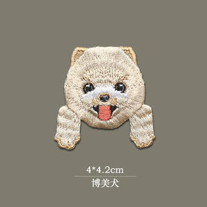 アニマルデザイン刺繍パッチ卸売り可愛い布アップリケバッジカスタムアイロン犬用刺繍パッチバッグ用 - Product Image 5