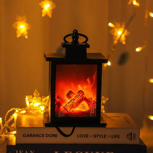 Table de cheminée en plastique en forme de cercle déco lanterne chaude LED LED cheminée maison flamme lumière noël artisanat ornements - Product Image 3