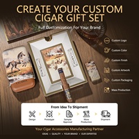 Coffret Cadeau d'Accessoires de Luxe pour Cigares 3 Pièces : Briquet Double Flamme, Cendrier et Étui à 3 Cigares – Logo Personnalisé OEM ODM