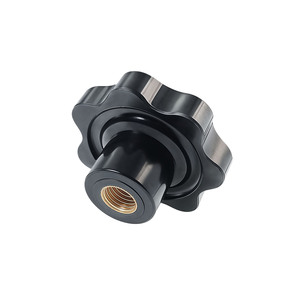 Boutons réglables en laiton avec filetage femelle, poignées étoile en bakélite noire et rouge - Product Image 5