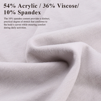Tissu tricoté thermique personnalisé en viscose acrylique brossée double face 285 GSM, extensible dans les 4 sens, pour sous-vêtements et vêtements de détente – Vente en gros