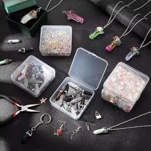 Organizadores de Cuentas pequeñas de 15 Uds., estuches de plástico, <span class=keywords><strong>Mini</strong></span> contenedores de almacenamiento de cuentas transparentes, cajas transparentes con tapa con bisagras, estuche transparente para manualidades - Product Image 3