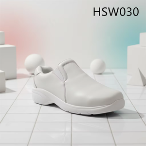 Chaussures <span class=keywords><strong>de</strong></span> <span class=keywords><strong>sécurité</strong></span> en cuir pleine fleur blanc LXG, qualité atelier <span class=keywords><strong>de</strong></span> purification, pour infirmières, à enfiler, populaires aux États-Unis HSW030 - Product Image 2