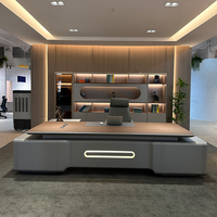 Ensemble de mobilier de bureau design moderne, bureau de direction et chaise, tables de bureau modulaires en bois en forme de L et ensemble de chaises