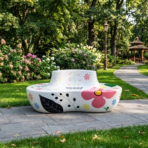 Banc-jardinière en PRV peint et étanche, direct usine, pour sièges publics et sièges d'attente, chaise de loisirs créative en fibre de verre pour centre commercial, en promotion - Product Image 3