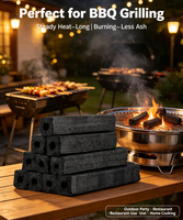 Charbon de bambou extrudé à faible teneur en cendres, en vrac, longue durée de combustion pour la cuisson au hot pot et au barbecue