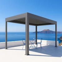 Pergola Bioclimatique Motorisée Airfun en Aluminium avec Toit Rétractable à Lames - Protection UV et Éclairage LED pour Jardin (Décorations Offertes)