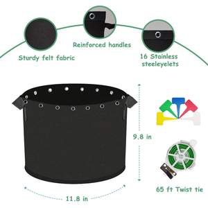 1 2 3 5 7 15 galon bitki delik ile çanta büyümek kalınlaşmış olmayan dokuma havalandırma kumaş Pot kolu ile takviyeli ağırlık kapasitesi - Product Image 3