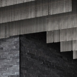 Rideau d'eau en chaîne métallique, maille décorative en acier inoxydable, maille de décoration de plafond, cloisons en maille pour lamination de verre - Product Image 1