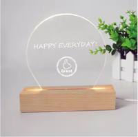 Lumière LED rectangulaire en bois massif longue bande veilleuse pour chambre à coucher décoration d'intérieur usine vente en gros lumière acrylique pour la décoration intérieure