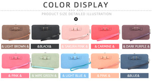 กระเป๋าคลัทช์ผู้หญิงหนังใส่บัตรโทรศัพท์ความจุขนาดใหญ่พร้อมกุทัณฑ์กระเป๋าเงินโพลีเอสเตอร์ยาว - Product Image 3