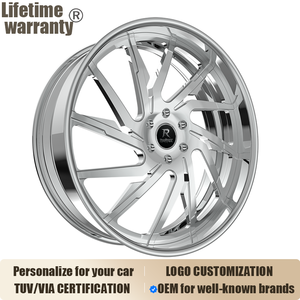 Jantes en alliage forgé JTX <span class=keywords><strong>IMPERIAL</strong></span> personnalisées, argentées, à rayons multiples torsadés, 20, 22, 24, 26 pouces, à rebord profond, pour BMW, Audi, Mercedes Benz - Product Image 2