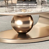 Table basse ovale de luxe en dalle de roche, style nordique moderne, design italien pour salon
