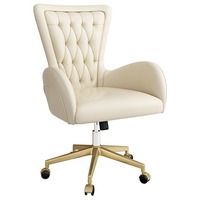Foshan meubles de luxe en cuir blanc chaise de bureau confortable patron inclinable chaise pivotante direction ergonomique chaises d'ordinateur