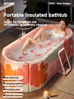 Baignoire à immersion glacée pour athlètes - Baignoire ovale isolée, matériau PVC sans gonflage avec couvercle pour la cryothérapie et la douche