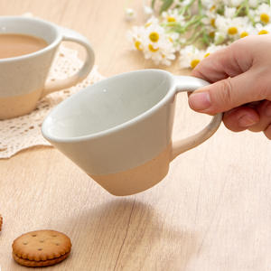 Tazas de cerámica Morandi personalizadas, tazas de café de cerámica blanca rugosa con logotipo para regalo y uso diario - Product Image 2