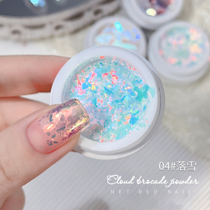 Famosa en Internet, botella blanca 3D, lámina europea, 10g, arte de uñas, nube, brocado, Aurora, Flash, hada, sueño, Color, uñas superfinas - Product Image 5