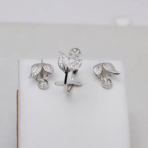 S925 <b>Silver</b> Butterfly <b>Earrings</b> with <b>Pearls</b> Simple DIY Semi-Finished Crystal Accessories Personalized Fashion Jewelry - Product Image 1