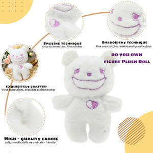 Peluche Personalizzabile: Crea <span class=keywords><strong>i</strong></span> Tuoi Personaggi, Orsacchiotti Bianchi Morbidi con Faccia Ricamata in Stile Anime - Product Image 2