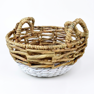 Panier de rangement en jacinthe d'eau tressé à la main du Vietnam, écologique et multifonctionnel, pour la décoration intérieure, idéal pour les fruits et le pain - Product Image 1