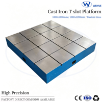 Table de test anti-vibration en fonte à rainures en T, haute précision, pas et largeur personnalisés pour banc d'essai de moteur