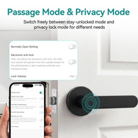Serrure Intelligente SJJ Tuya App avec Déverrouillage par Empreinte Digitale, Carte Clé et Code – Idéale pour Portes en Bois, Acier, Acier Inoxydable et Alliage d'Aluminium