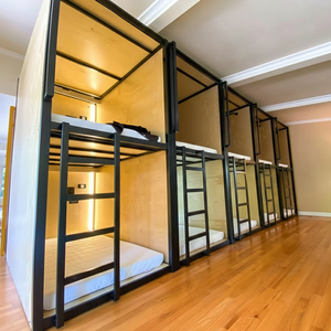 JZD Lit-capsule de type pod, fabricant de lits pour hôtels, cadre de lit double avec rangement, lit superposé pour adulte, lit mezzanine double - Product Image 4