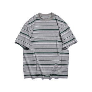 Magliette oversize a righe orizzontali 100% cotone O collo a maniche corte da <span class=keywords><strong>uomo</strong></span> T-shirt a righe - Product Image 2