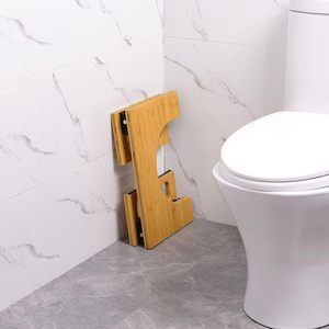 <b>Bamboo</b> Toilet <b>Stool</b> Natural Wood Color Anti Slip For Squatting Support - Product Image 4