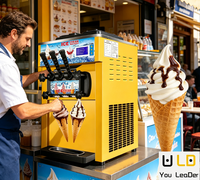 LEDE Nieuwe Automatische Dubbele Compressor Eenvoudig te Gebruiken Soft Serve IJs- en Yoghurtmachine voor Commercieel Gebruik in Dessertwinkels