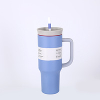Tumbler Estetico da 40oz con Cannuccia e Coperchio, Tazza Termica in Acciaio Inox 304, Colori Macaron per Creatori di Contenuti, Servizio ODM