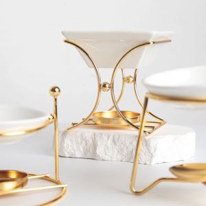 Diffuseur d'huiles essentielles en métal doré de luxe, brûleur à huile pour bougie chauffe-plat, pour yoga, spa, décoration de la maison - Product Image 2